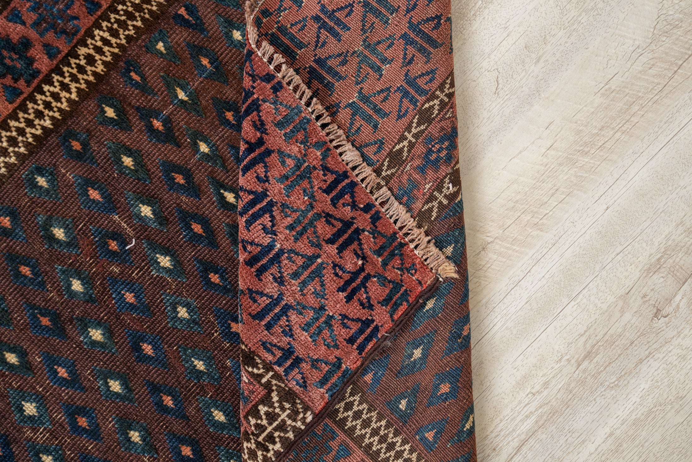 Antique Turkmen Yomud Rug 4' x 2'8"