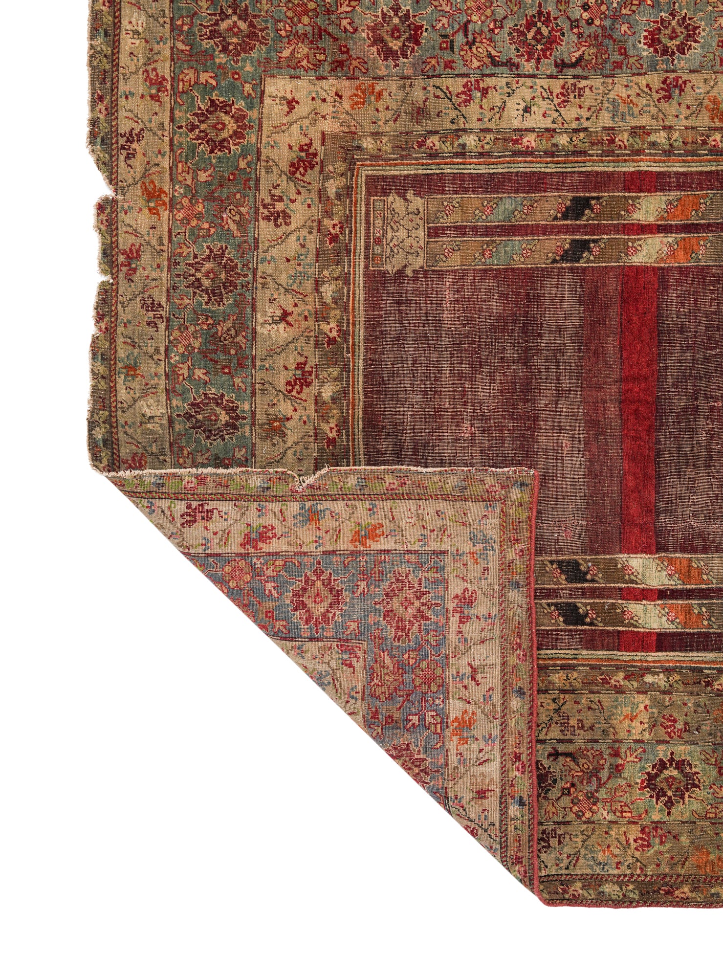 Antique Anatolian Prayer Rug Fragment 4' x 3'