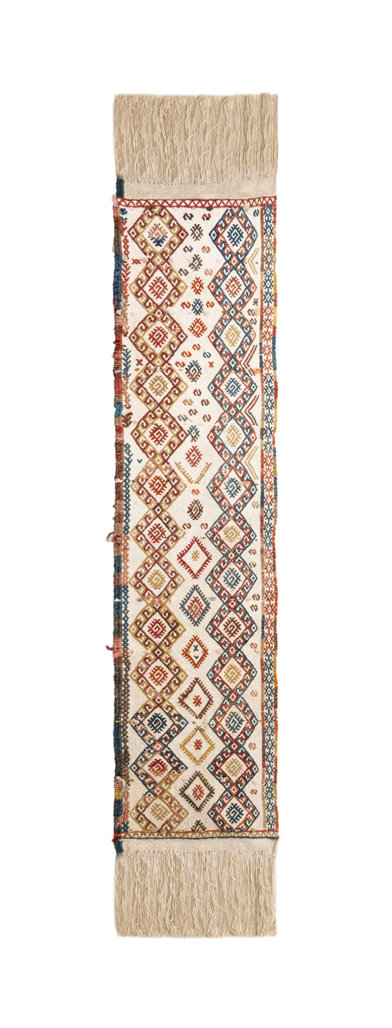 Vintage Turkish Cicim Yastik Kilim 4'9" x 1'2"