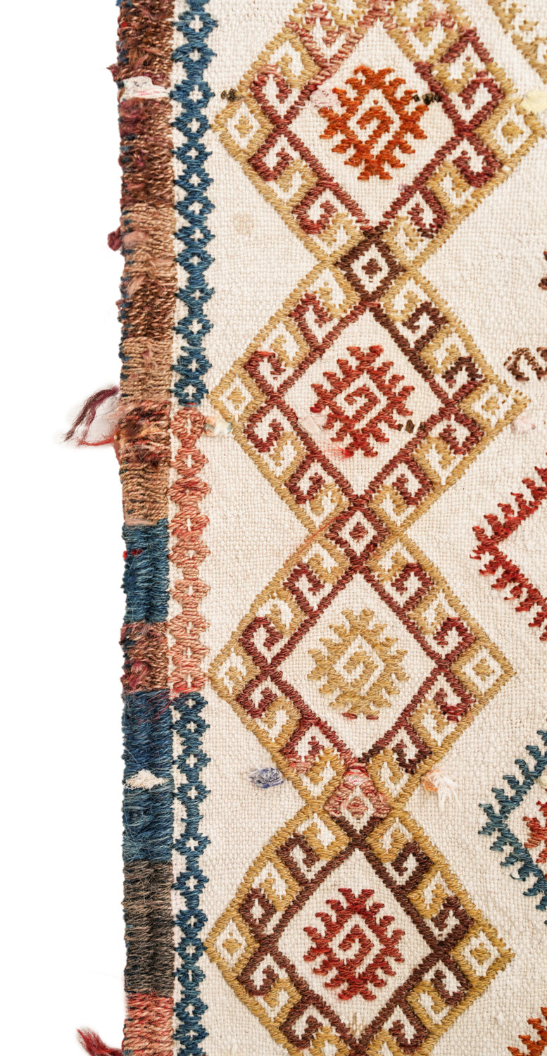 Vintage Turkish Cicim Yastik Kilim 4'9" x 1'2"