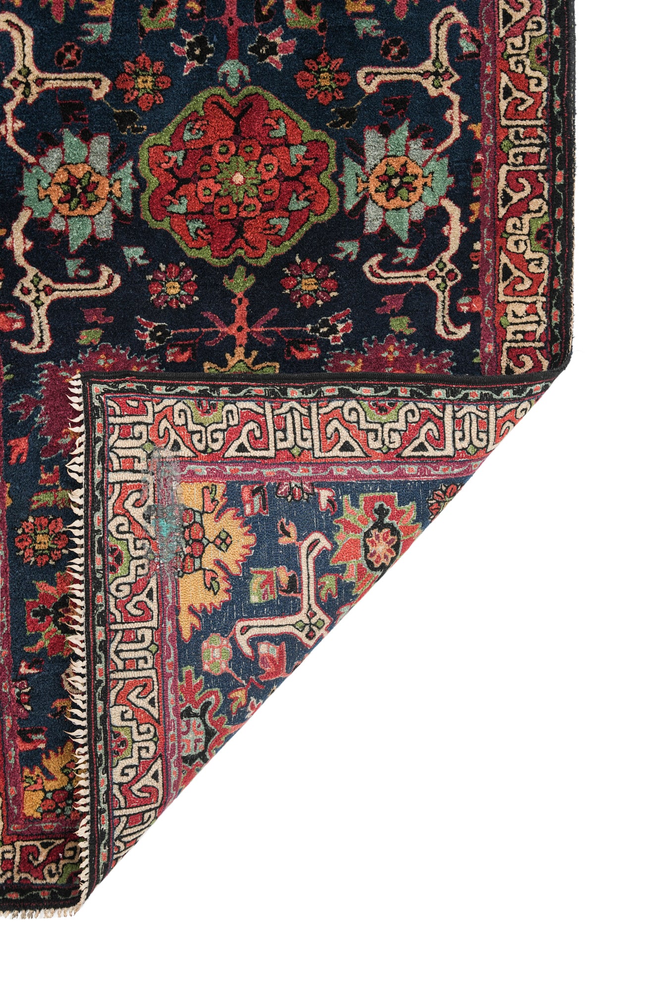 Antique Tetex German Kuba hook rug 5'8" x 3'