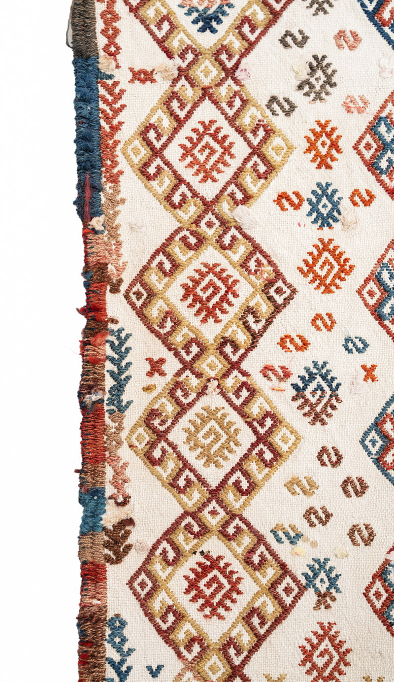 Vintage Turkish Cicim Yastik Kilim 4'9" x 1'2"
