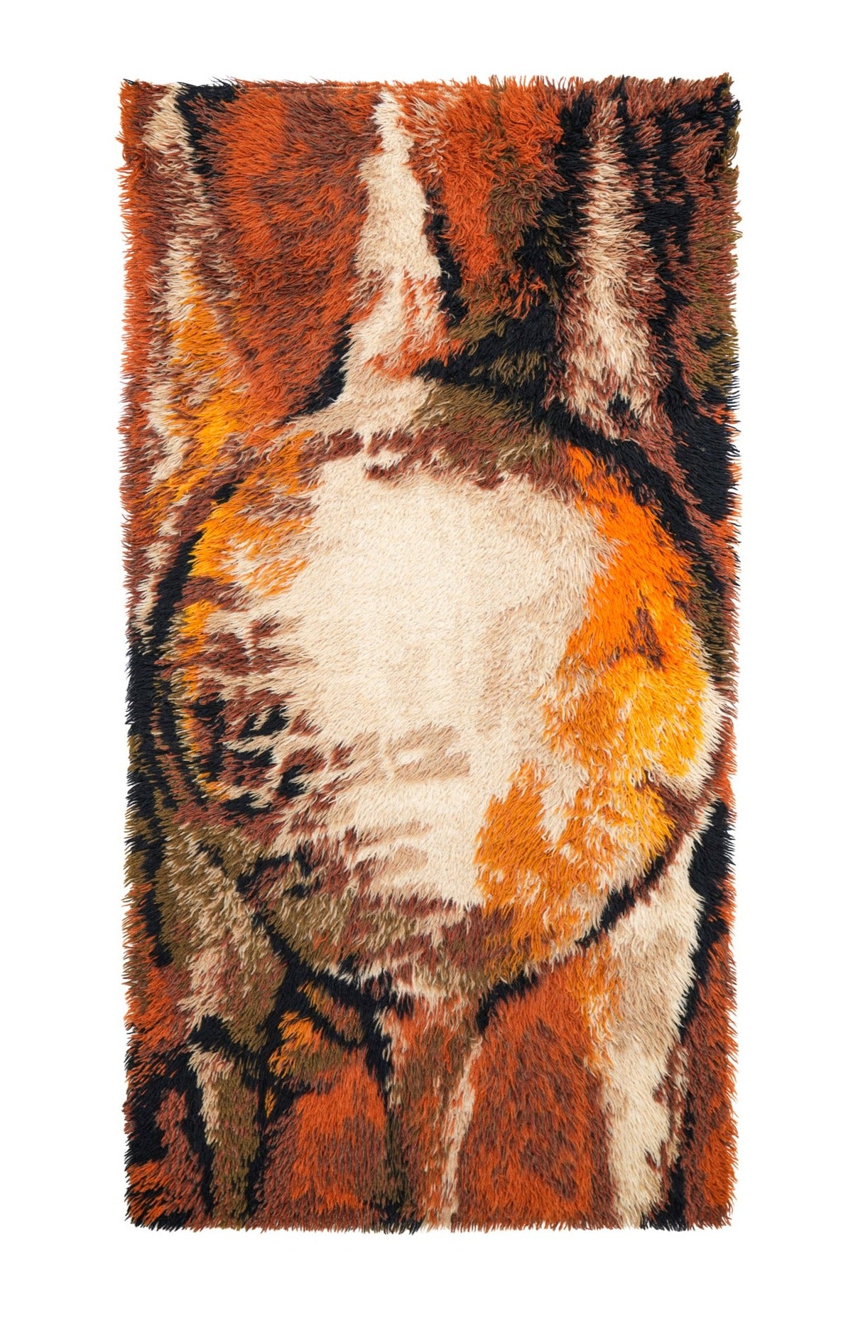 Vintage Scandinavian Rya Rug 5'3" x 2'7"