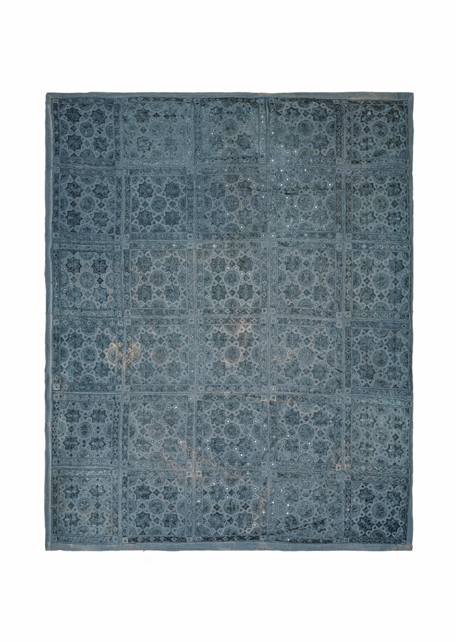 Vintage Indian Textile Embroidery 7'8" x 6'