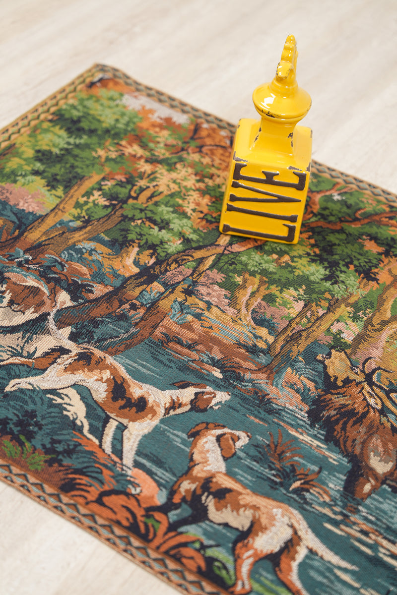 Vintage Belgian Loom Tapestry 5'7" x 2'4"