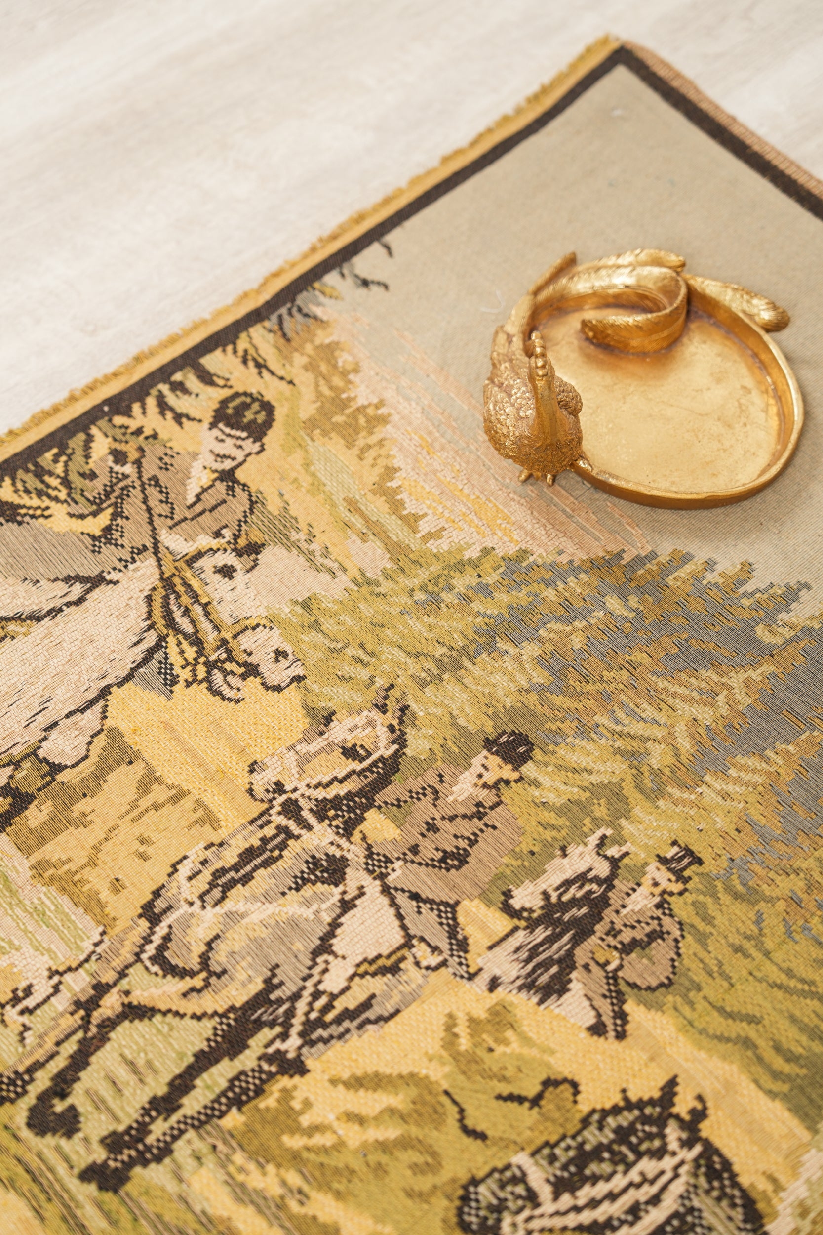 Vintage European Loom Tapestry 4'2" x 3'2"