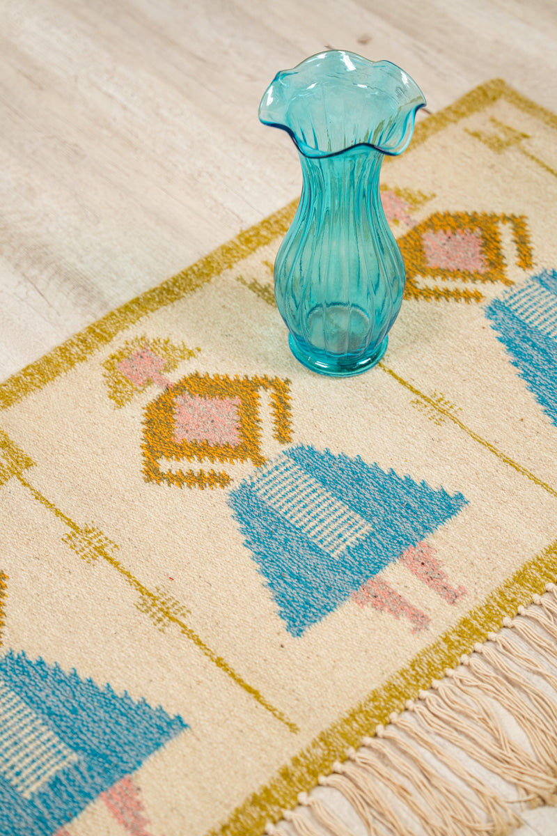 Vintage Scandinavian Tapestry 4'2" x 1'5"