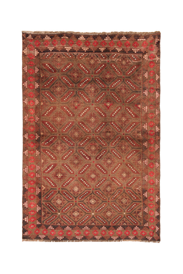 Vintage Turkmen Rug 5'10" X 4'2"
