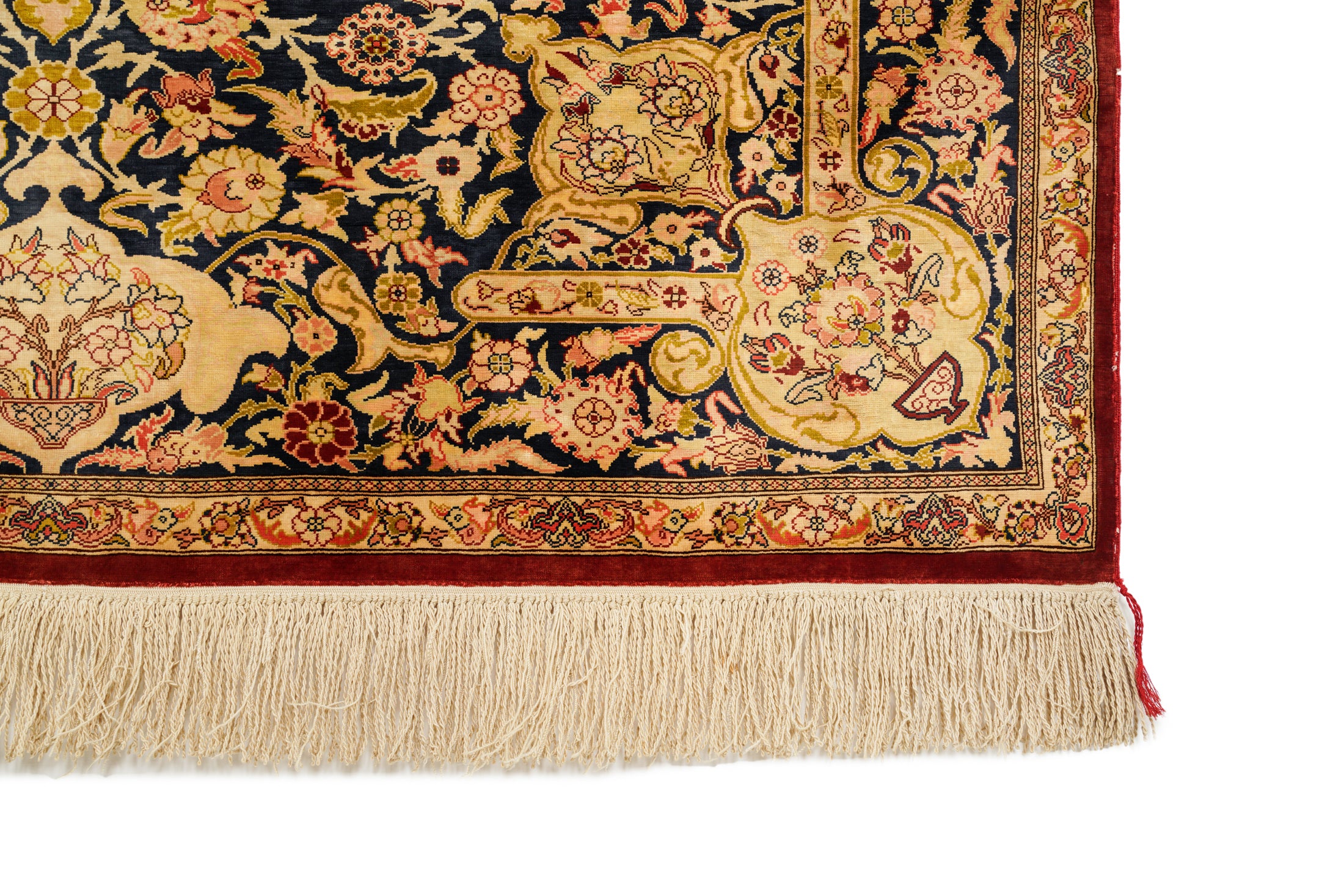 Turkish Silk Hereke Portrait Rug 4'7" x 3'7"