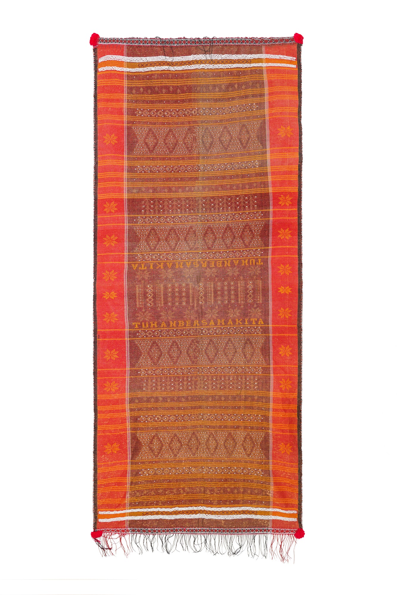 vintage indonesian Ulos Batak Textile 6'4" x 2'9"