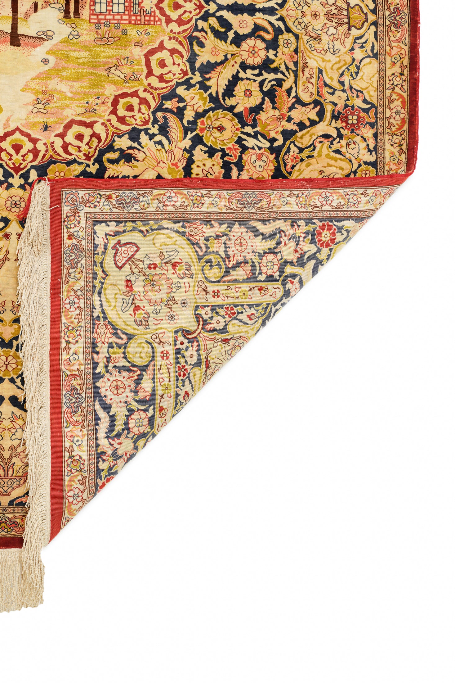 Turkish Silk Hereke Portrait Rug 4'7" x 3'7"