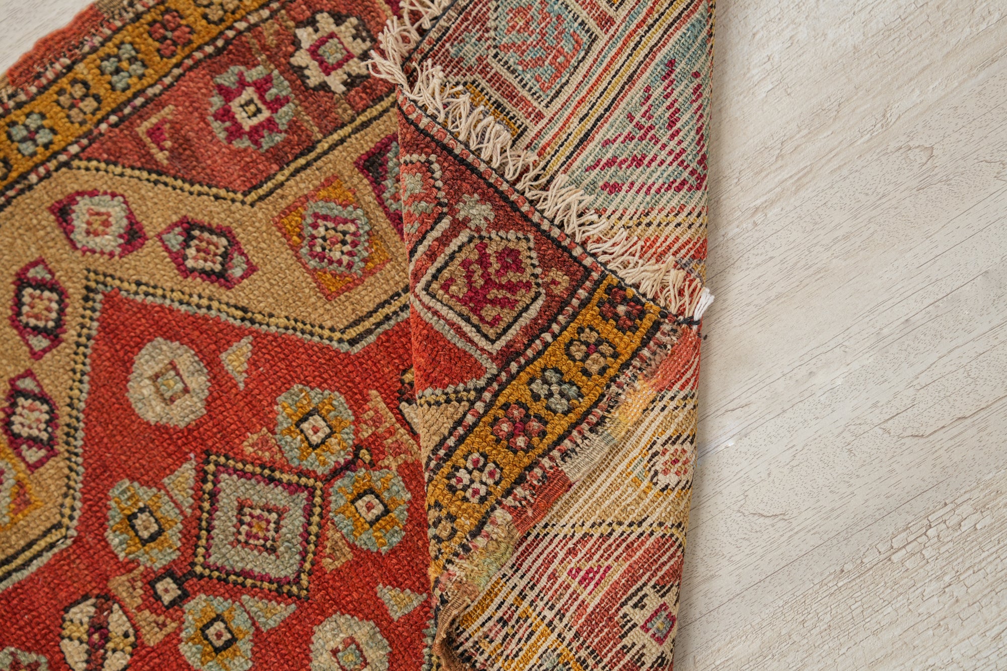 Antique Anatolian Dazkiri yastik Rug 2'10" x 1'9"