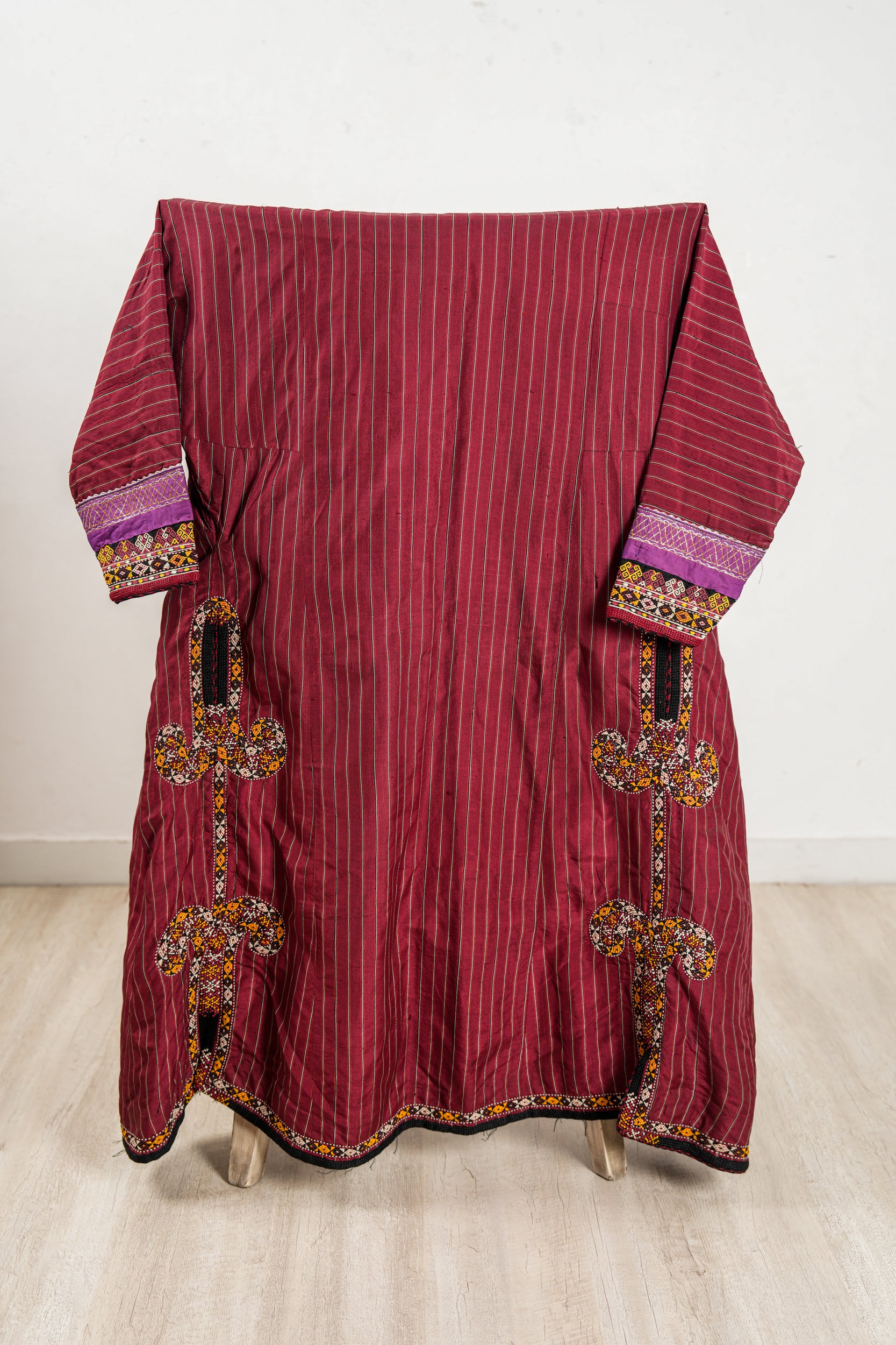 Vintage Turkmen Silk Embroidered Coat