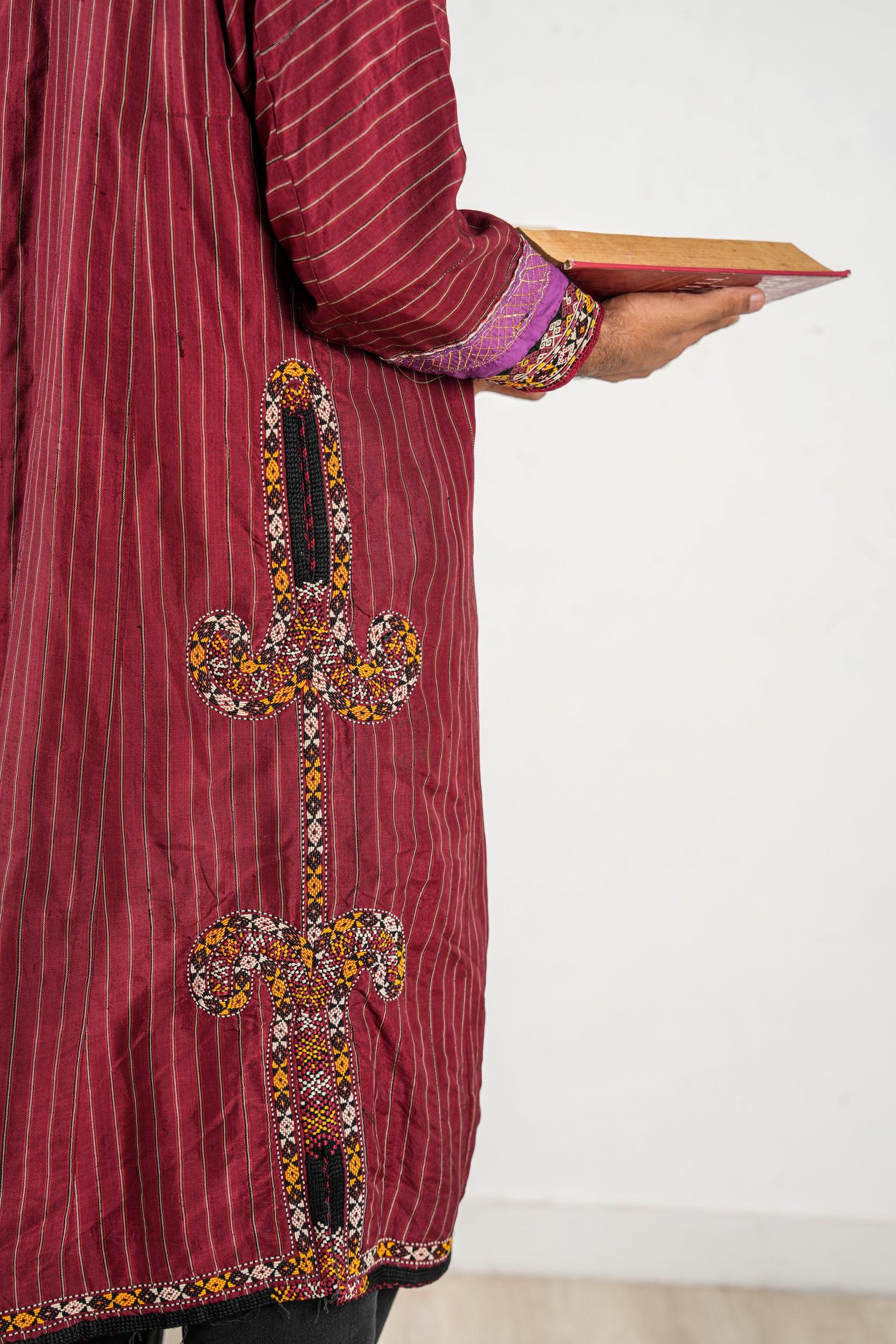 Vintage Turkmen Silk Embroidered Coat