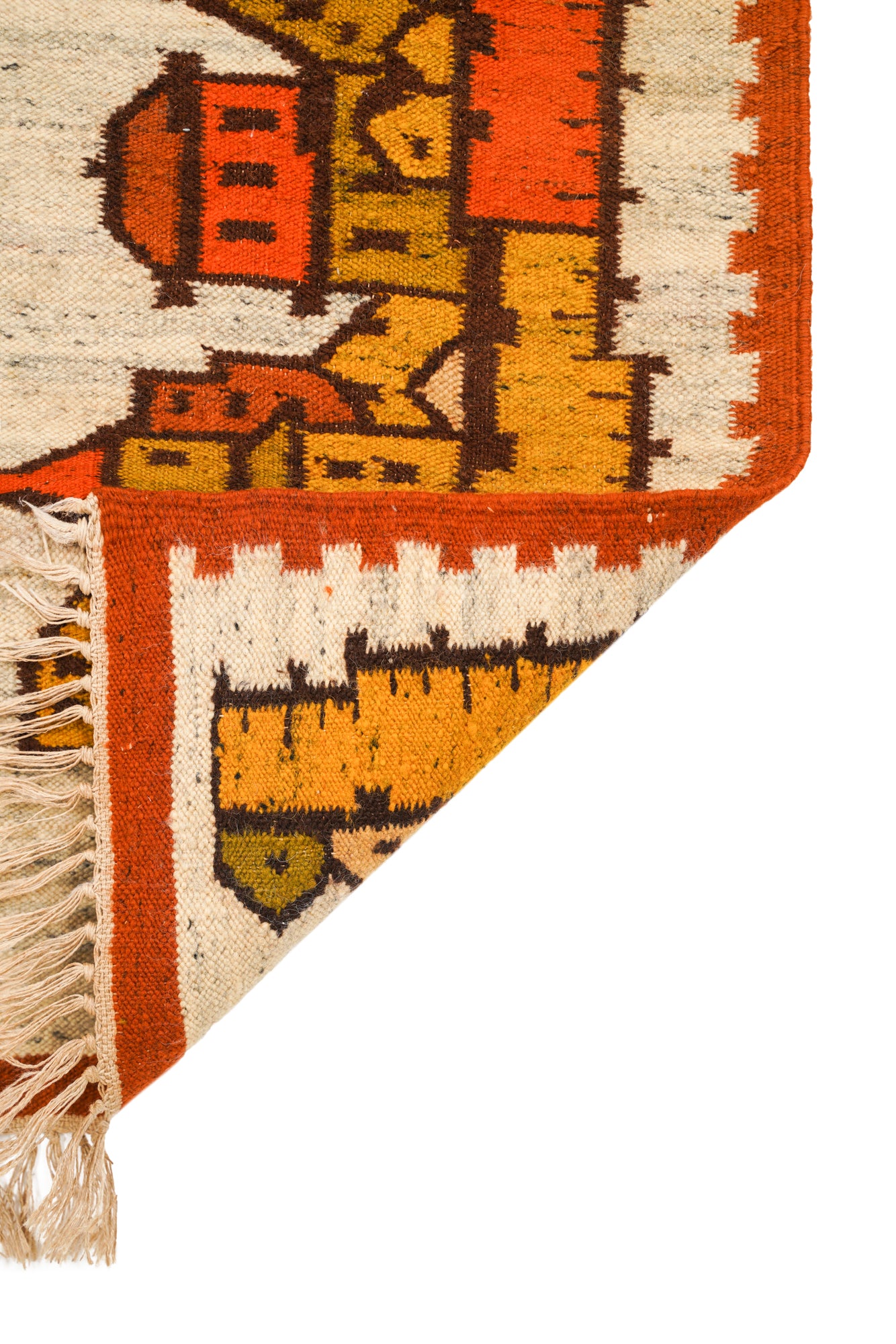 Vintage Polish Folklore Kilim 3'9" x 1'7"