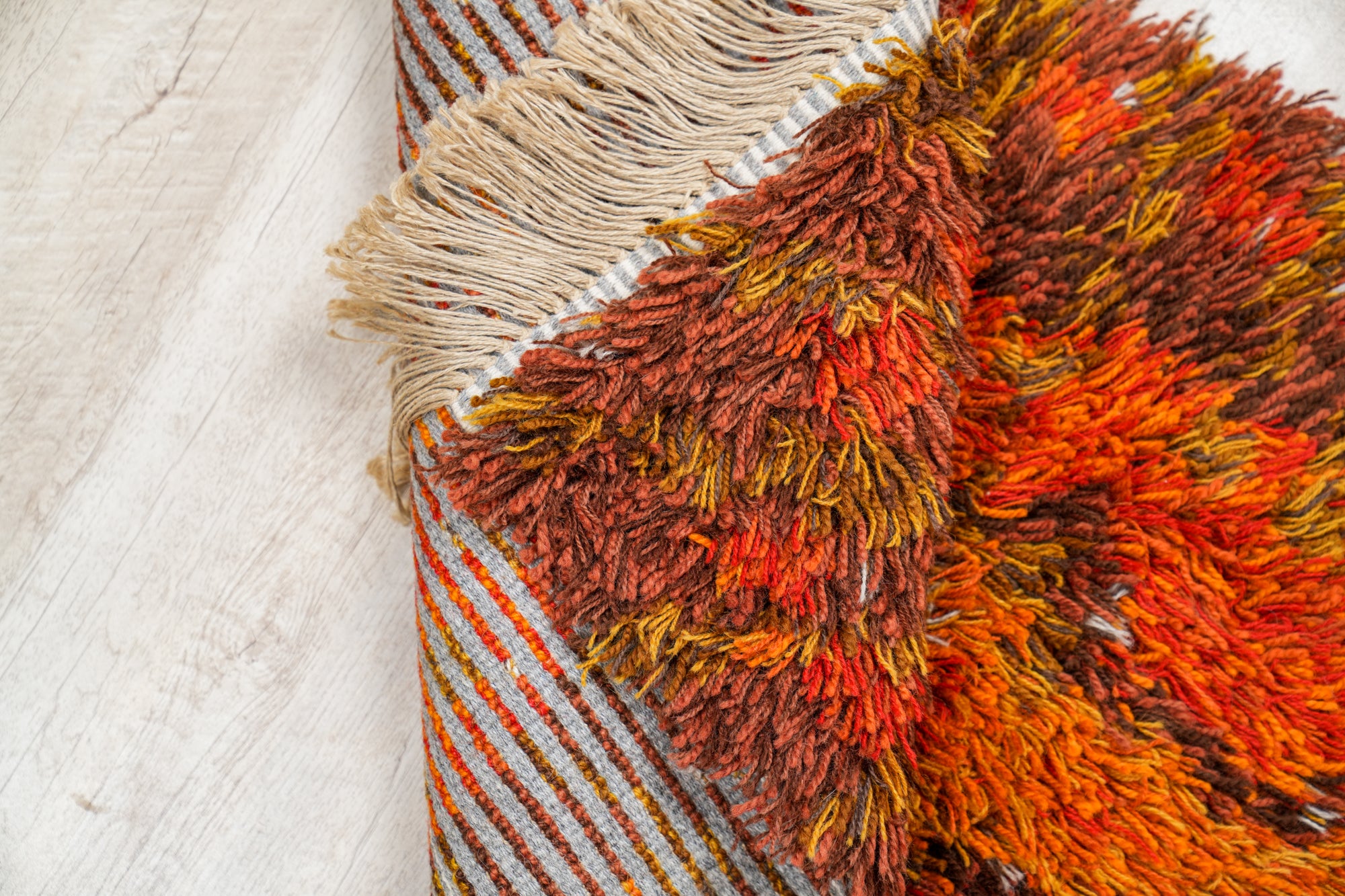 Vintage Scandinavian Rya Rug 3'5"x 2'