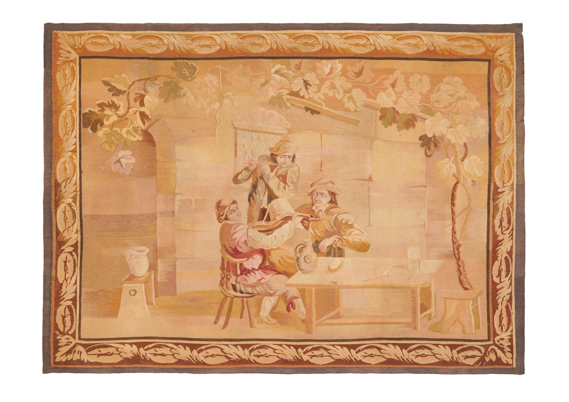 Antique European Pictorial Tapestry 6'9" x 4'10"