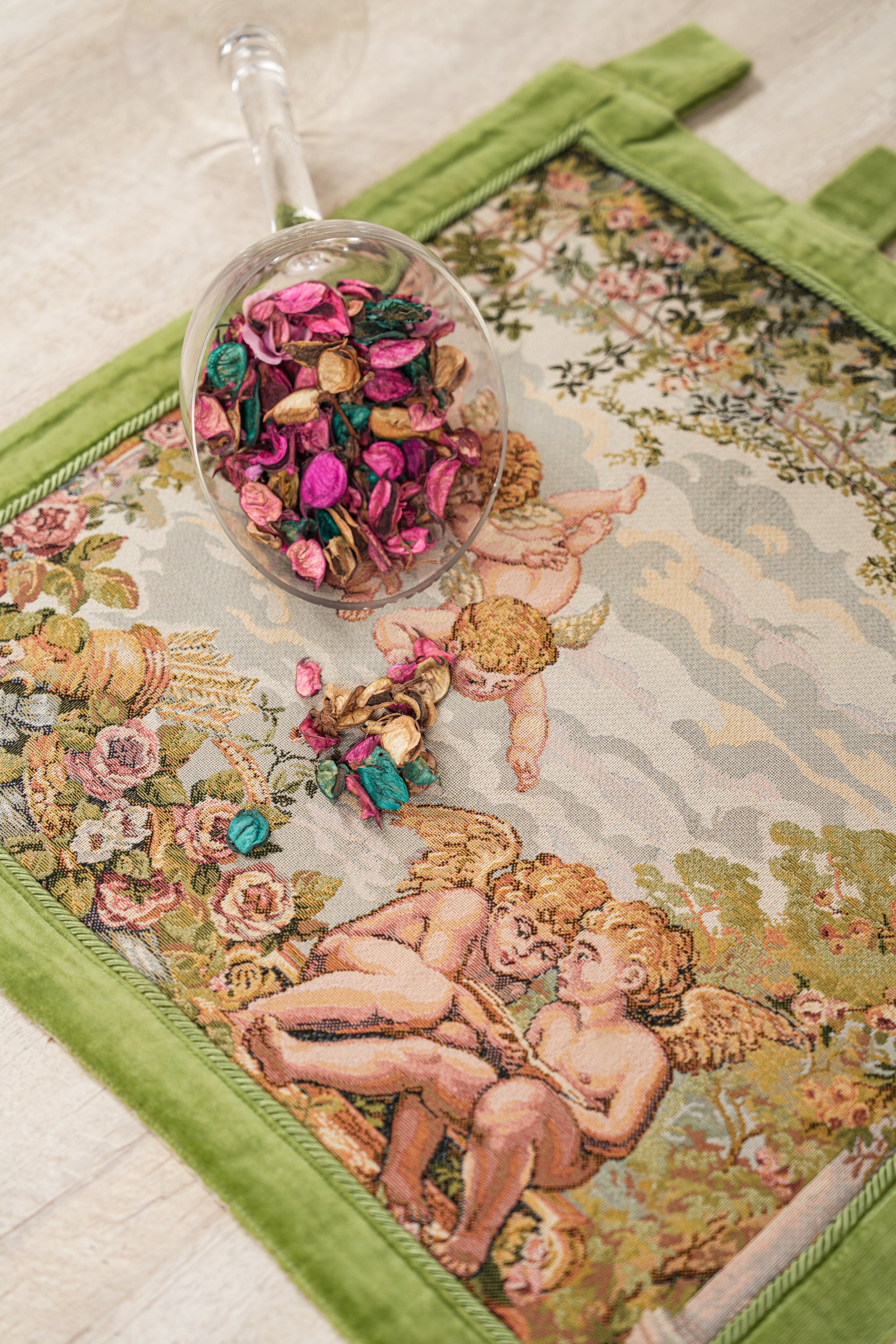 Vintage European Loom Tapestry 1'8" X 1'7"