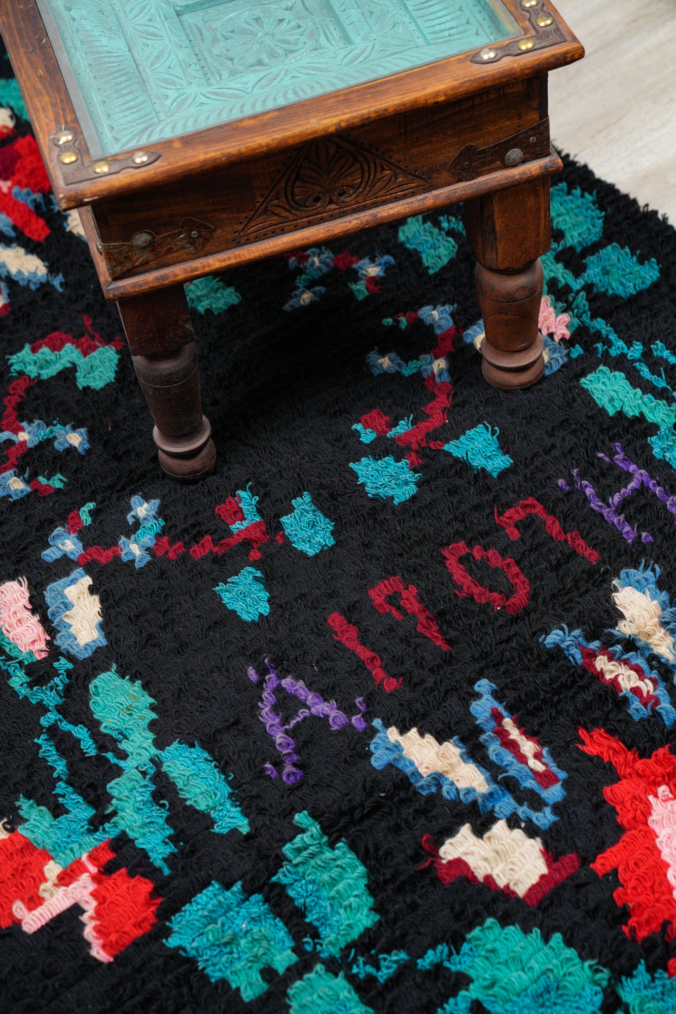 Antique Scandinavian Wedding Rya Rug 6' x 3'10"