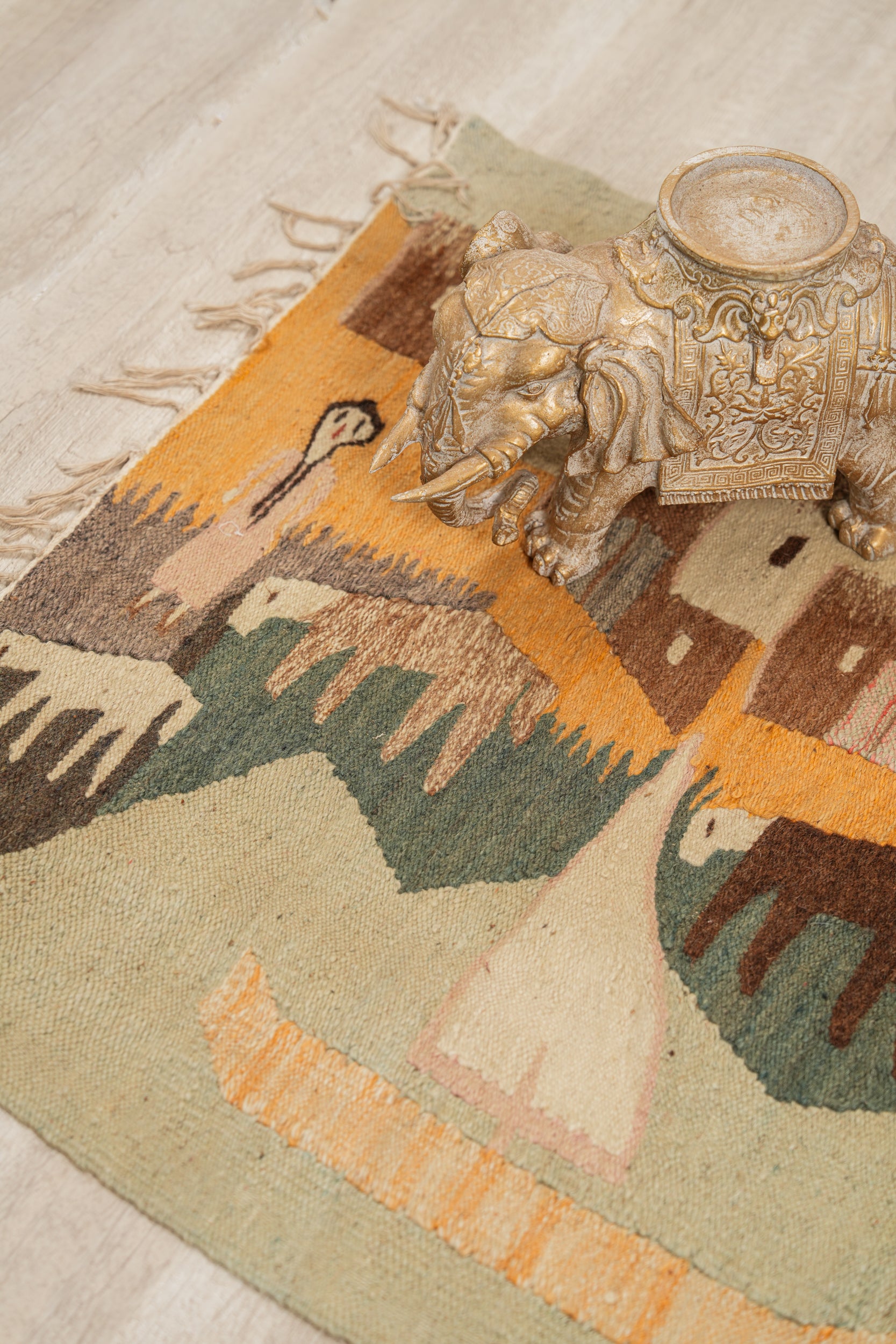 Vintage Egyptian FOLK Tapestry 3'10" X 2'5"