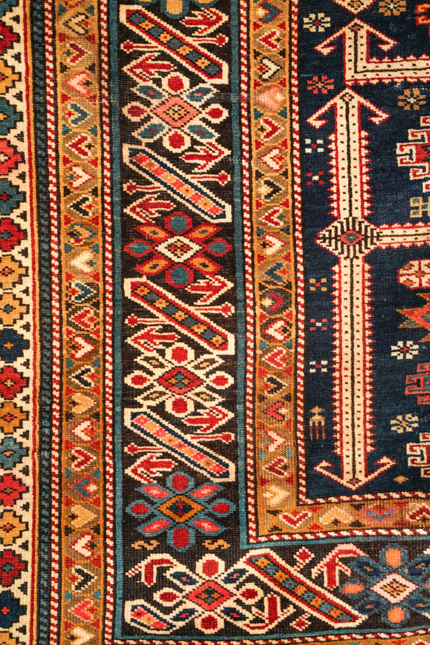 Antique Caucasian Shirvan Chichi Rug 5'9" x 4'