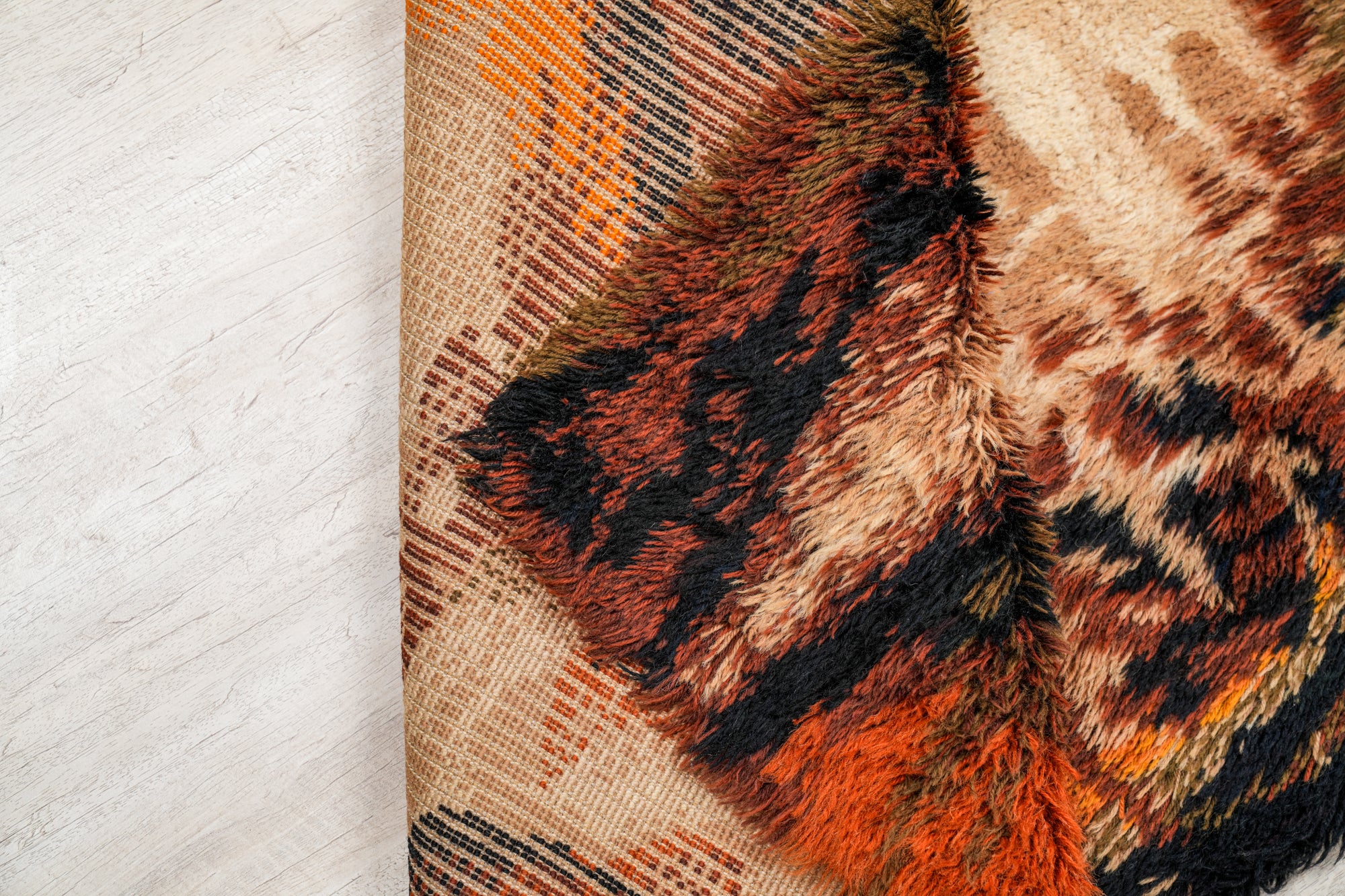 Vintage Scandinavian Rya Rug 5'3" x 2'7"