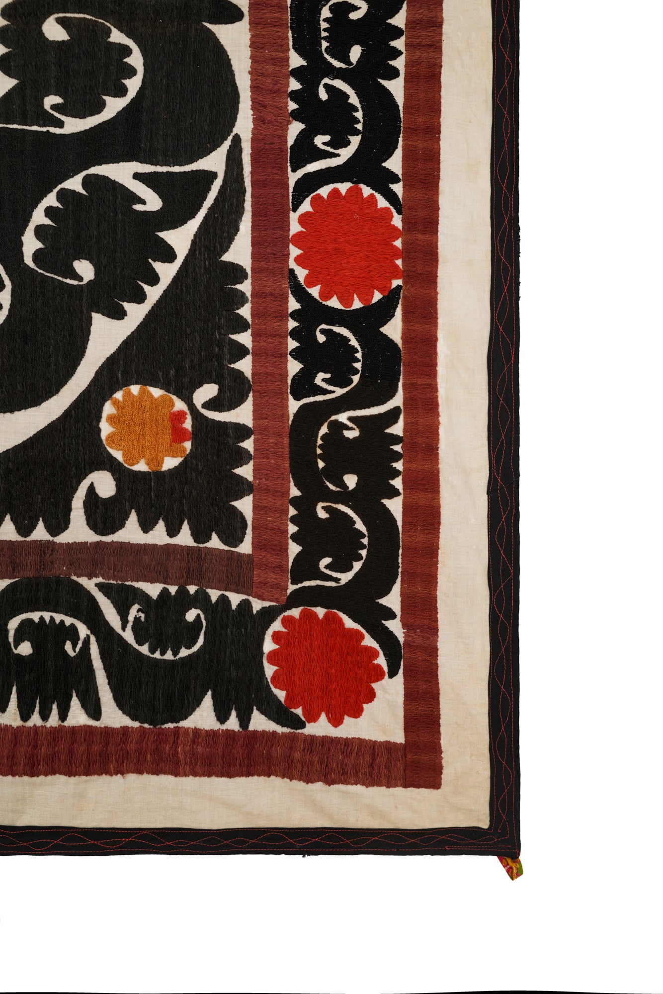 Vintage Uzbek Suzani Embroidered Textile 5'10" x 4'3"