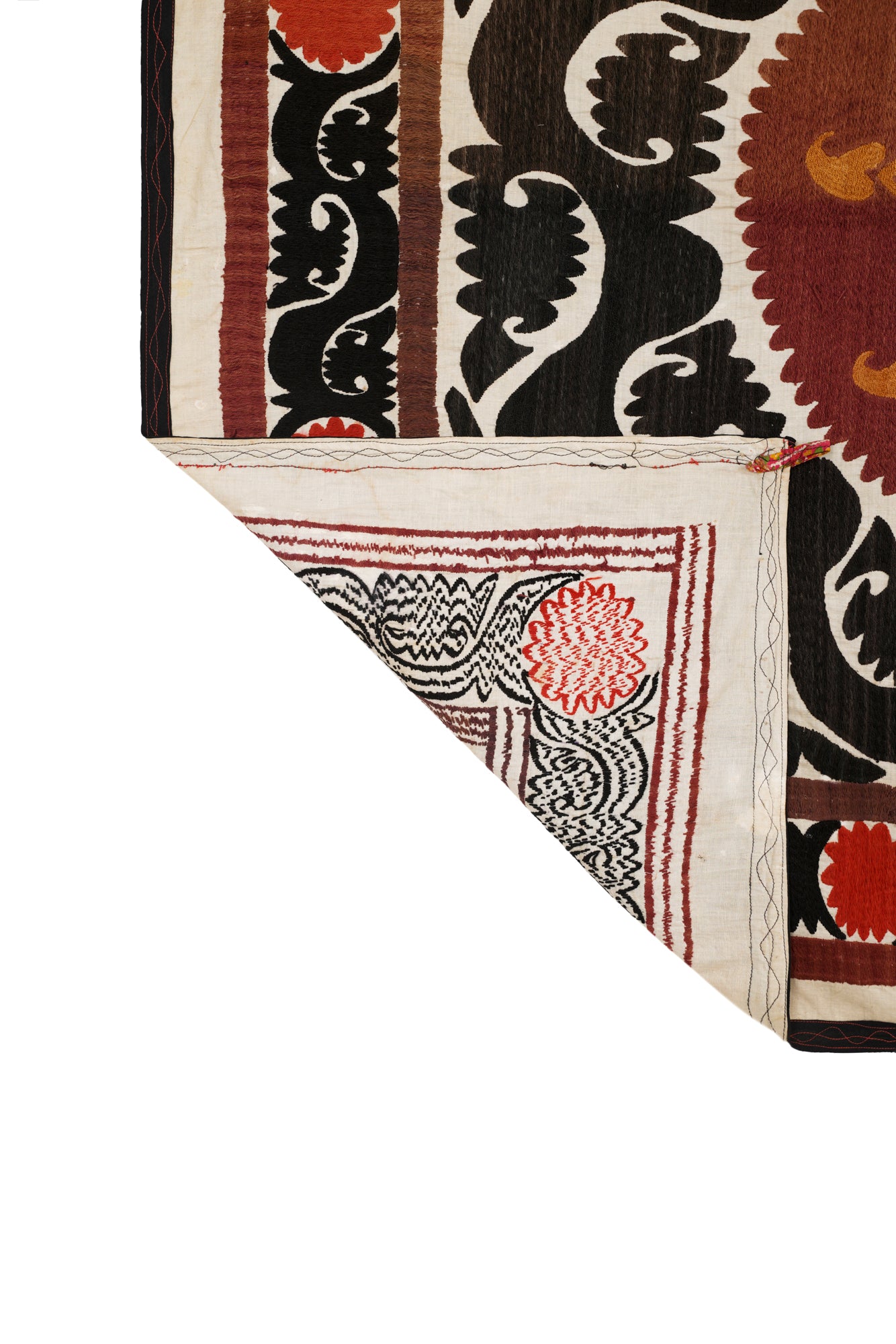 Vintage Uzbek Suzani Embroidered Textile 5'10" x 4'3"