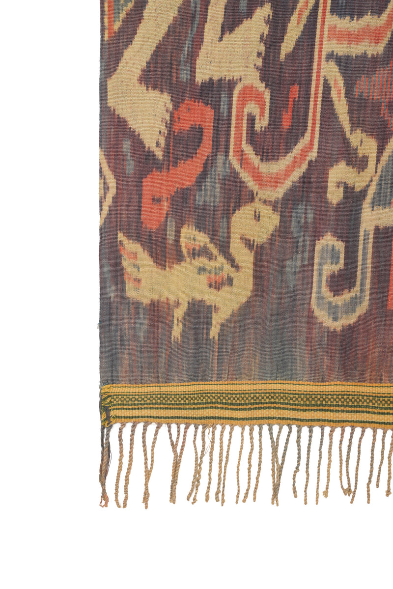 Vintage Indonesian Sumba Ikat textile 7'4" x 2'5"