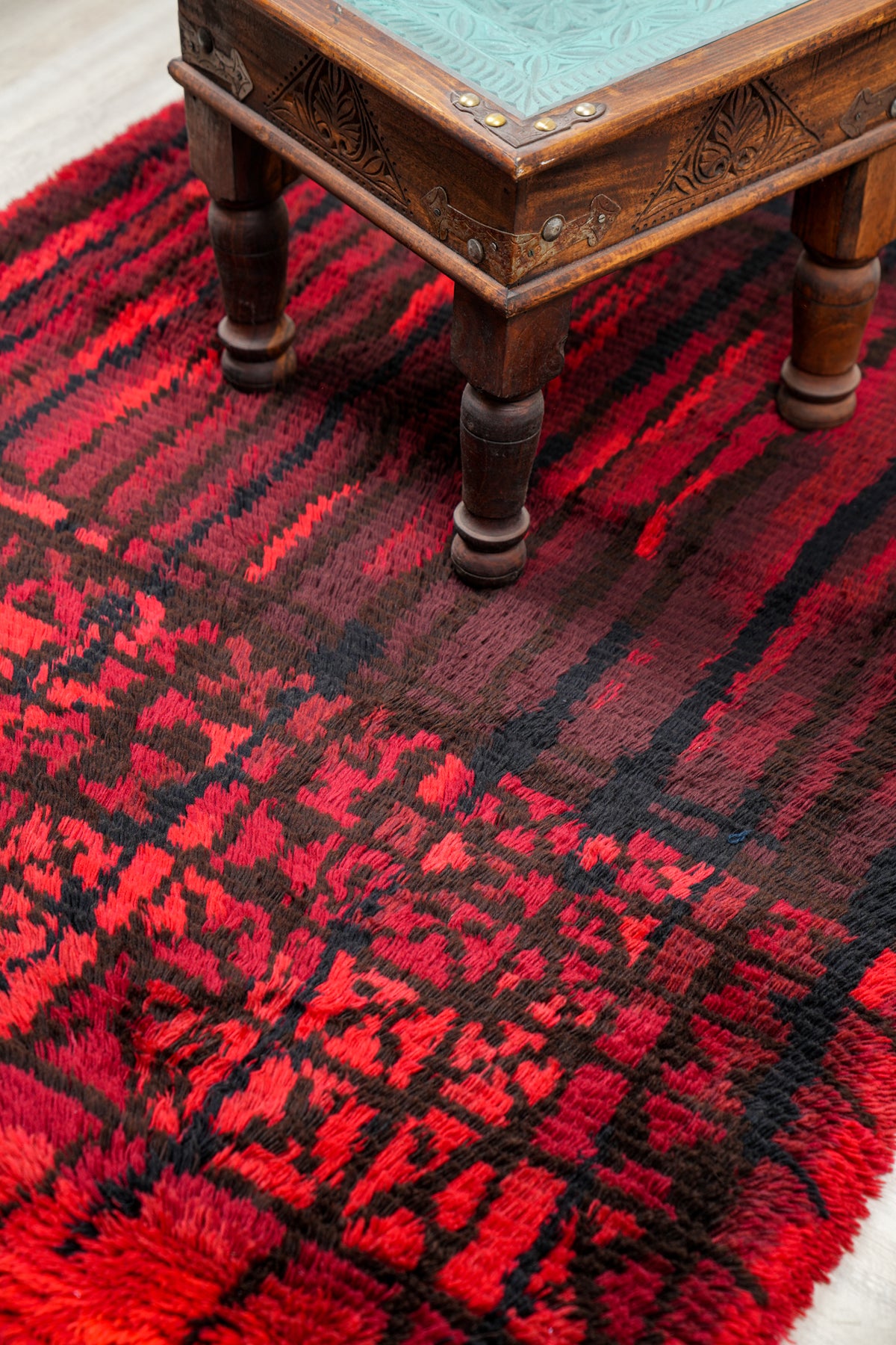 Vintage Finnish Ryijy Rya Rug 6'2