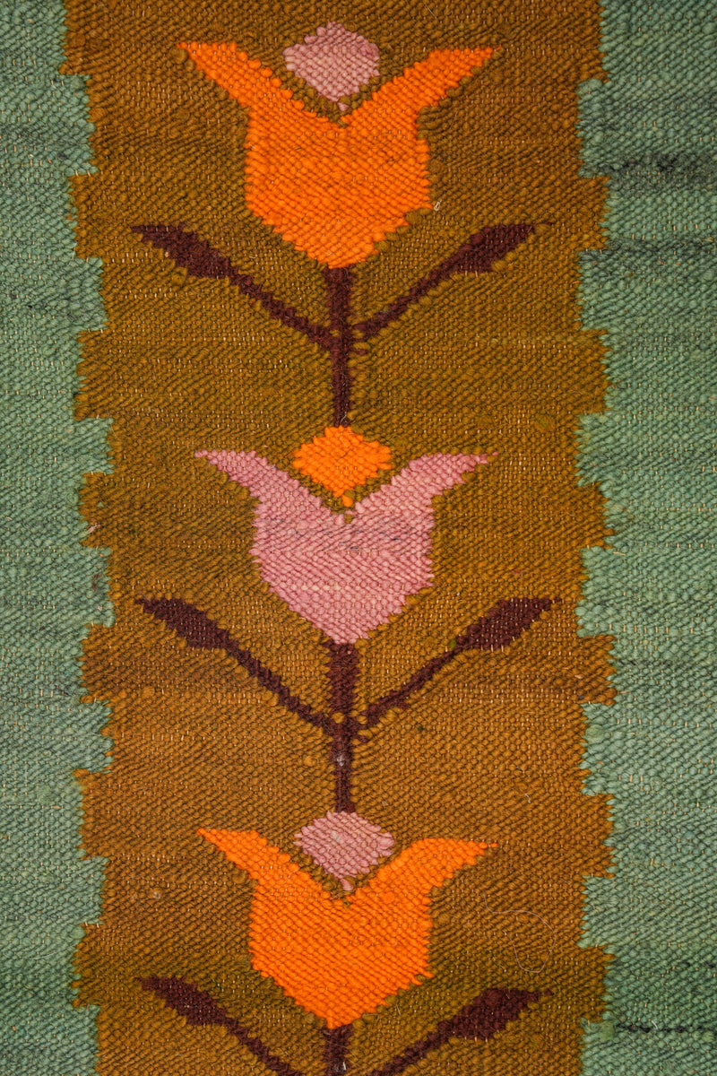 Vintage Polish Floral Kilim 3'3" x 1'8"
