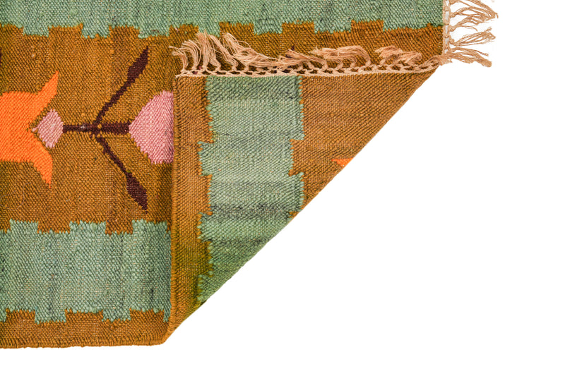 Vintage Polish Floral Kilim 3'3" x 1'8"