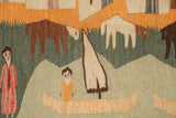 Vintage Egyptian FOLK Tapestry 3'10" X 2'5"