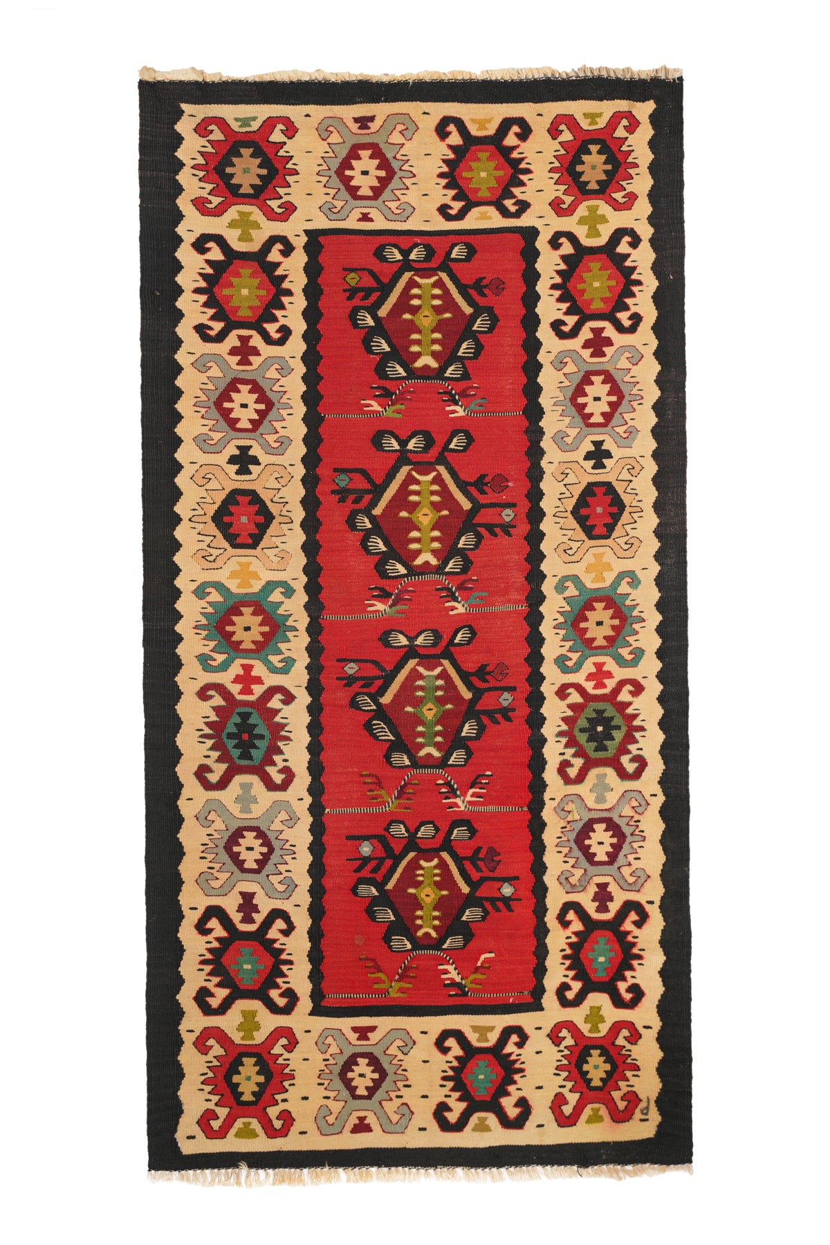 Vintage Turkish Sarkoy Kilim 4'6