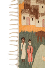 Vintage Egyptian FOLK Tapestry 3'10" X 2'5"