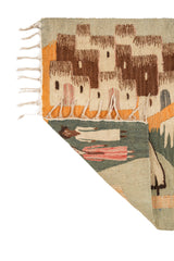 Vintage Egyptian FOLK Tapestry 3'10" X 2'5"