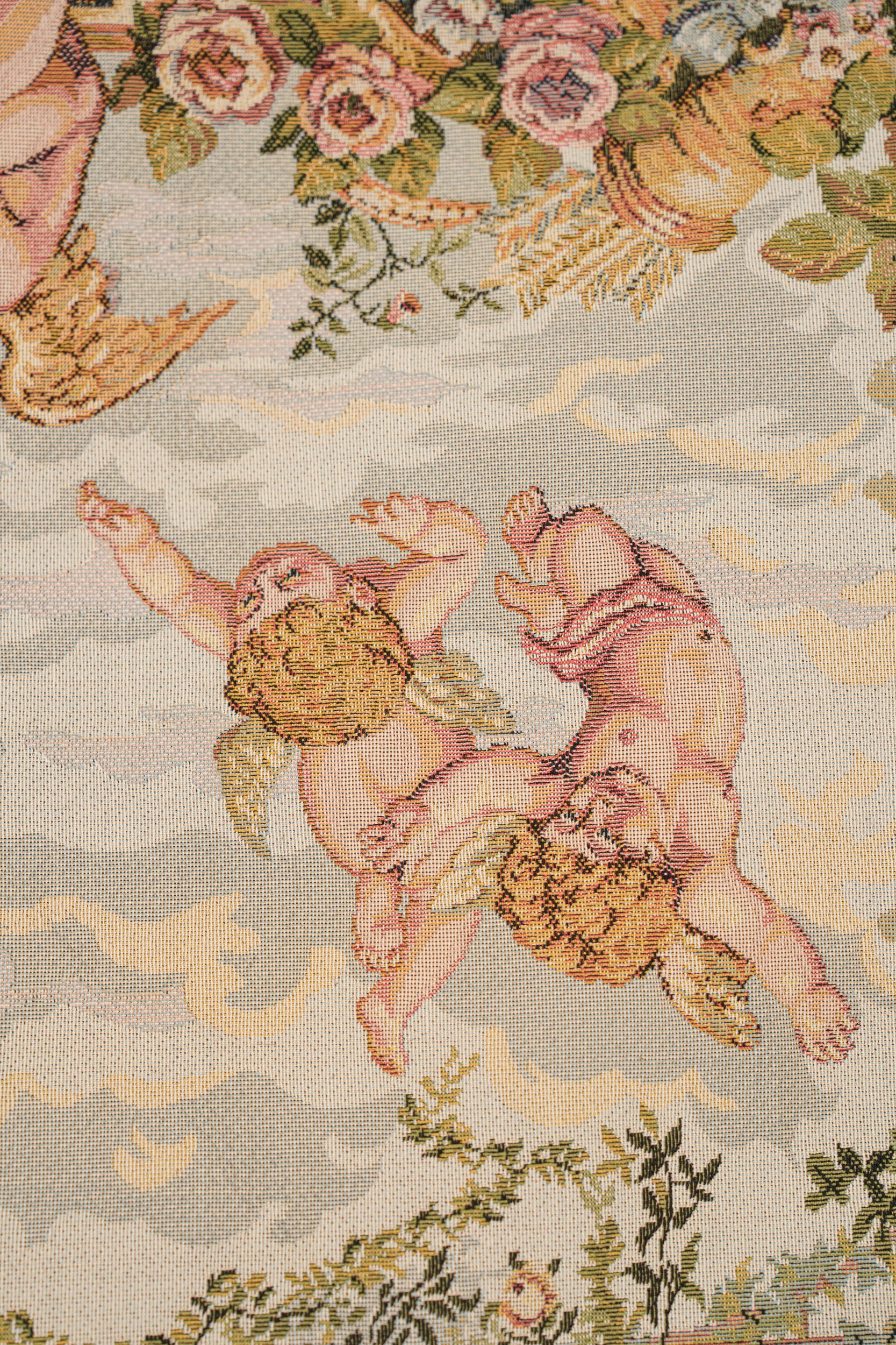 Vintage European Loom Tapestry 1'8" X 1'7"