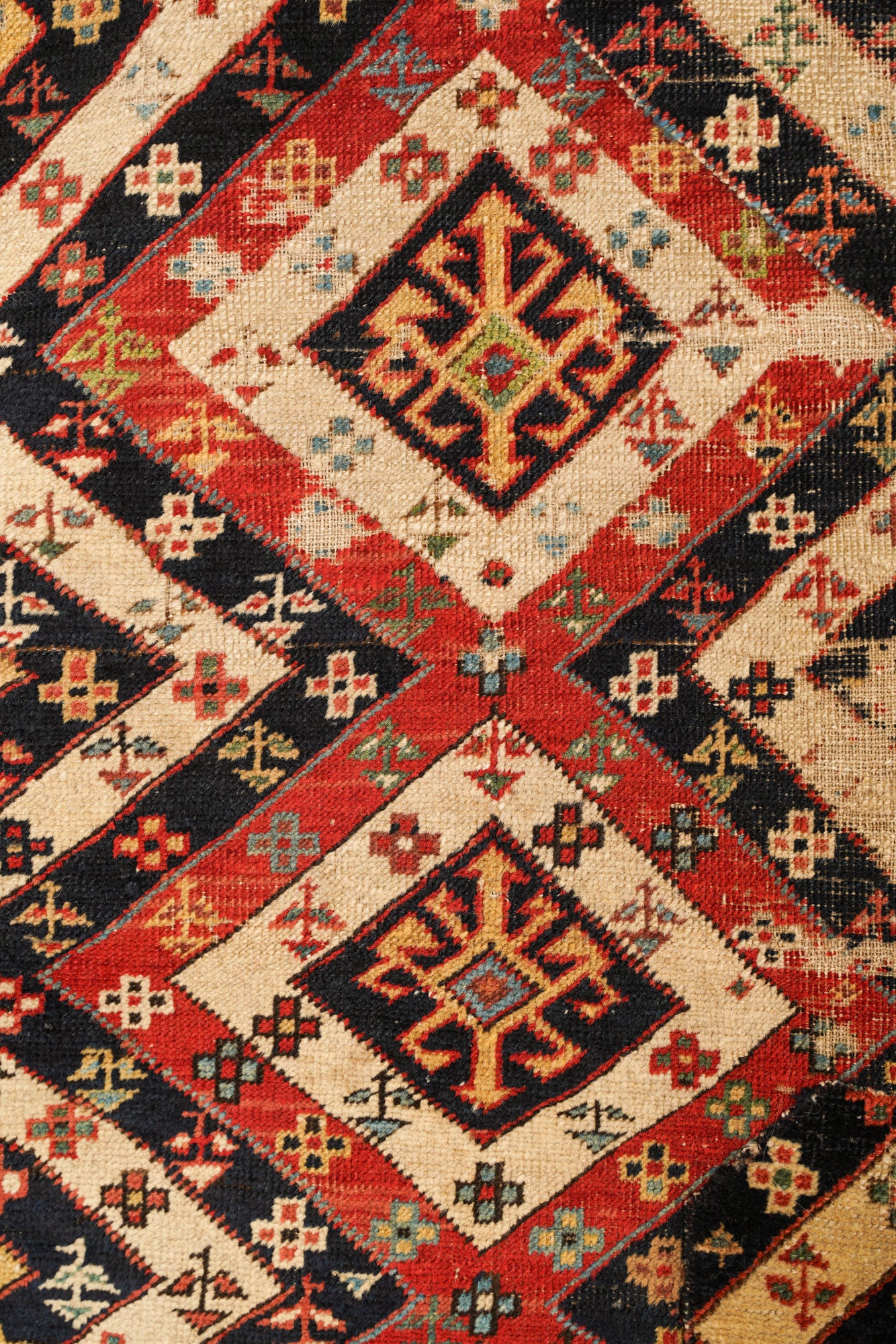Antique Caucasian Shirvan Maharamat Rug 3'8" x 3'1" (Fragment)