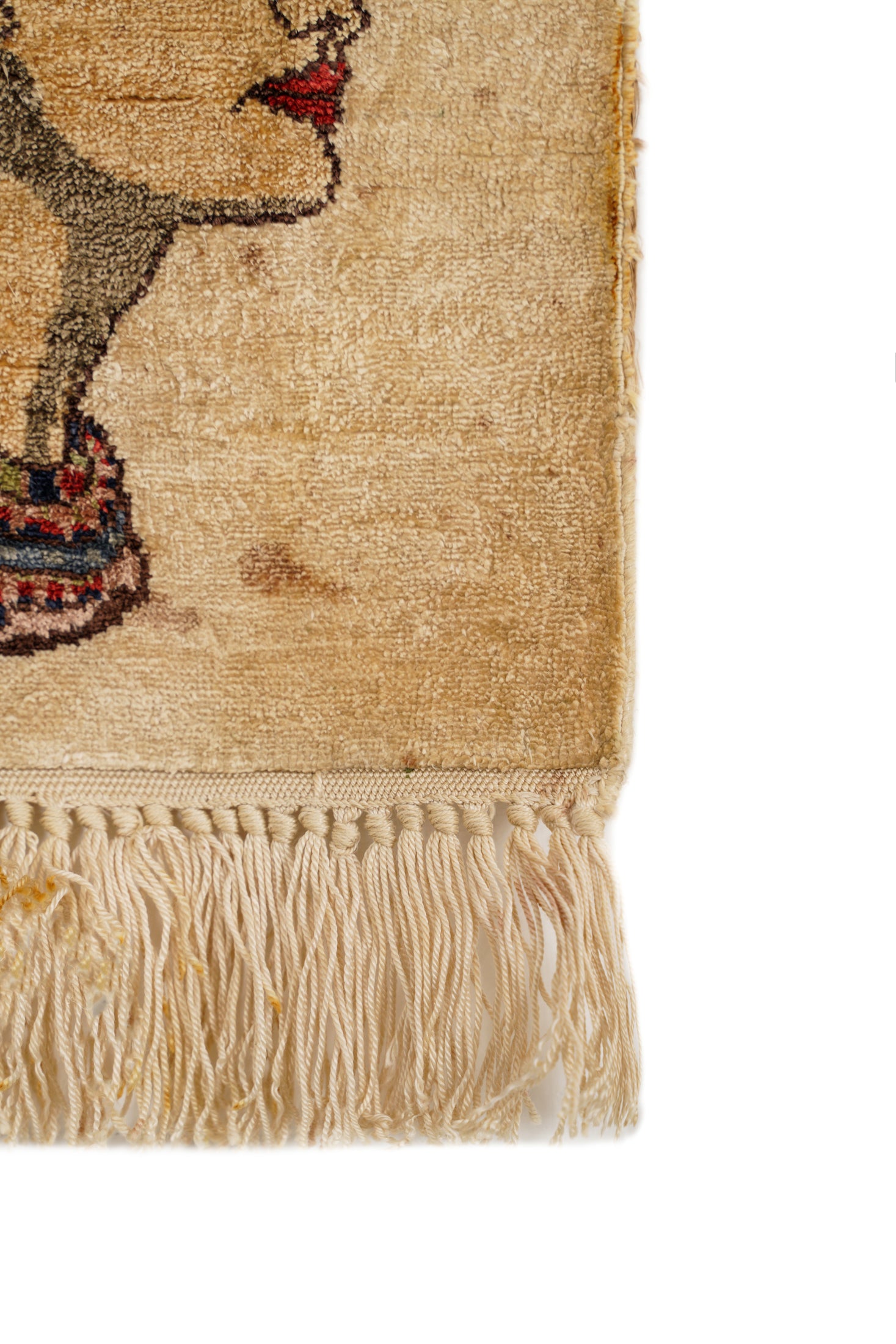 Vintage Egyptian Silk Nefertiti Rug 1' x 1'