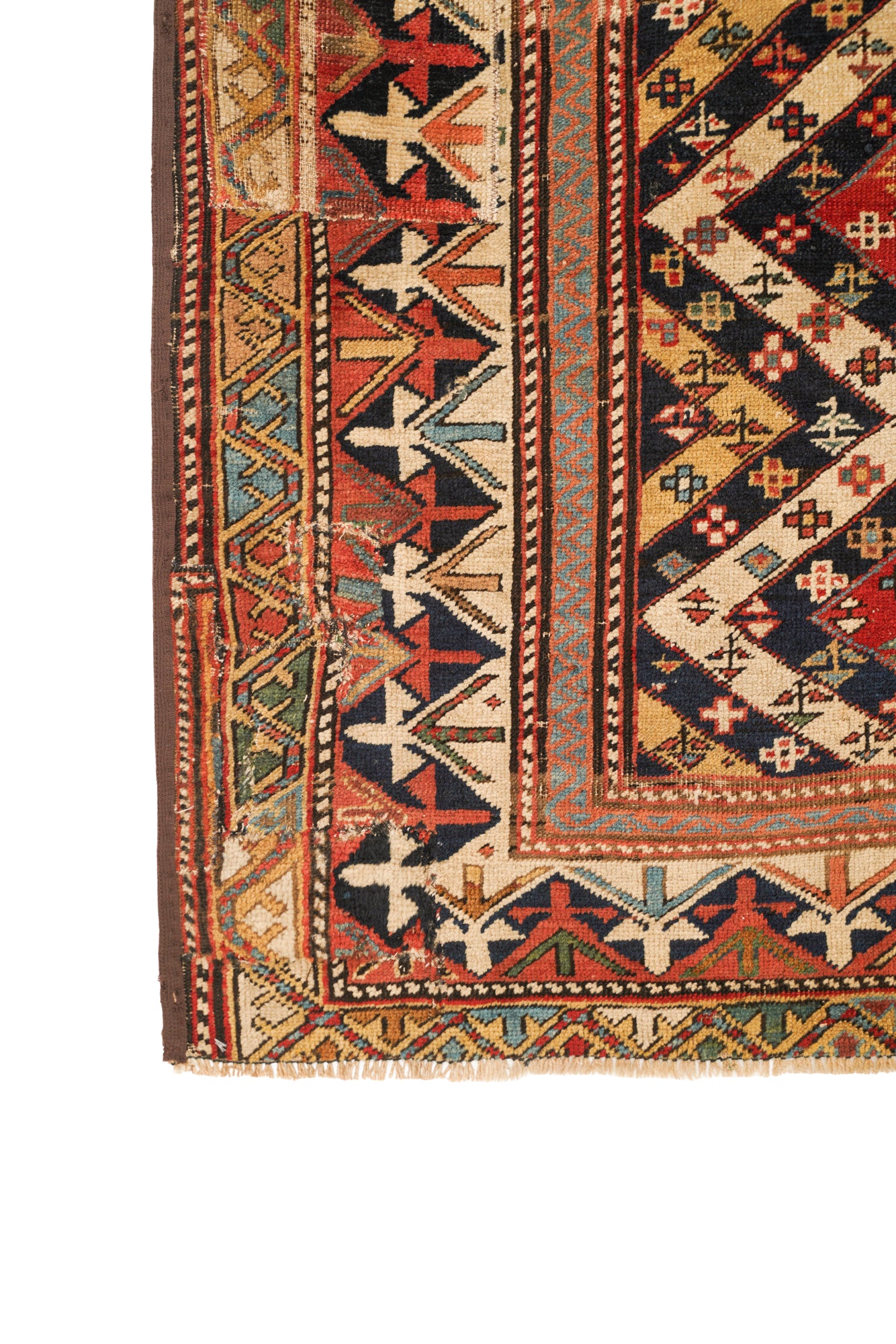 Antique Caucasian Shirvan Maharamat Rug 3'8" x 3'1" (Fragment)
