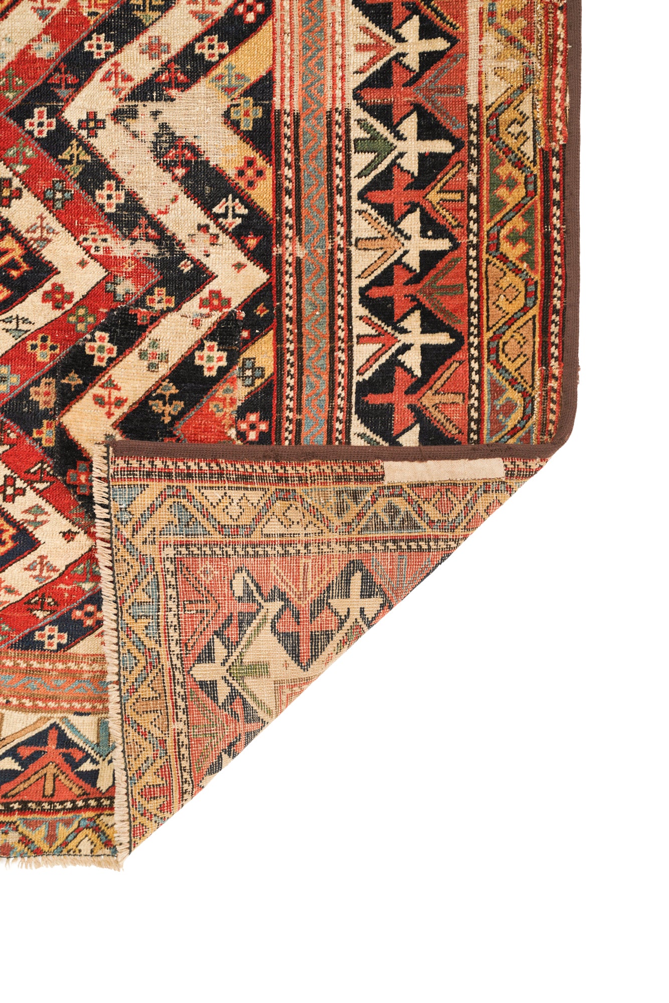 Antique Caucasian Shirvan Maharamat Rug 3'8" x 3'1" (Fragment)