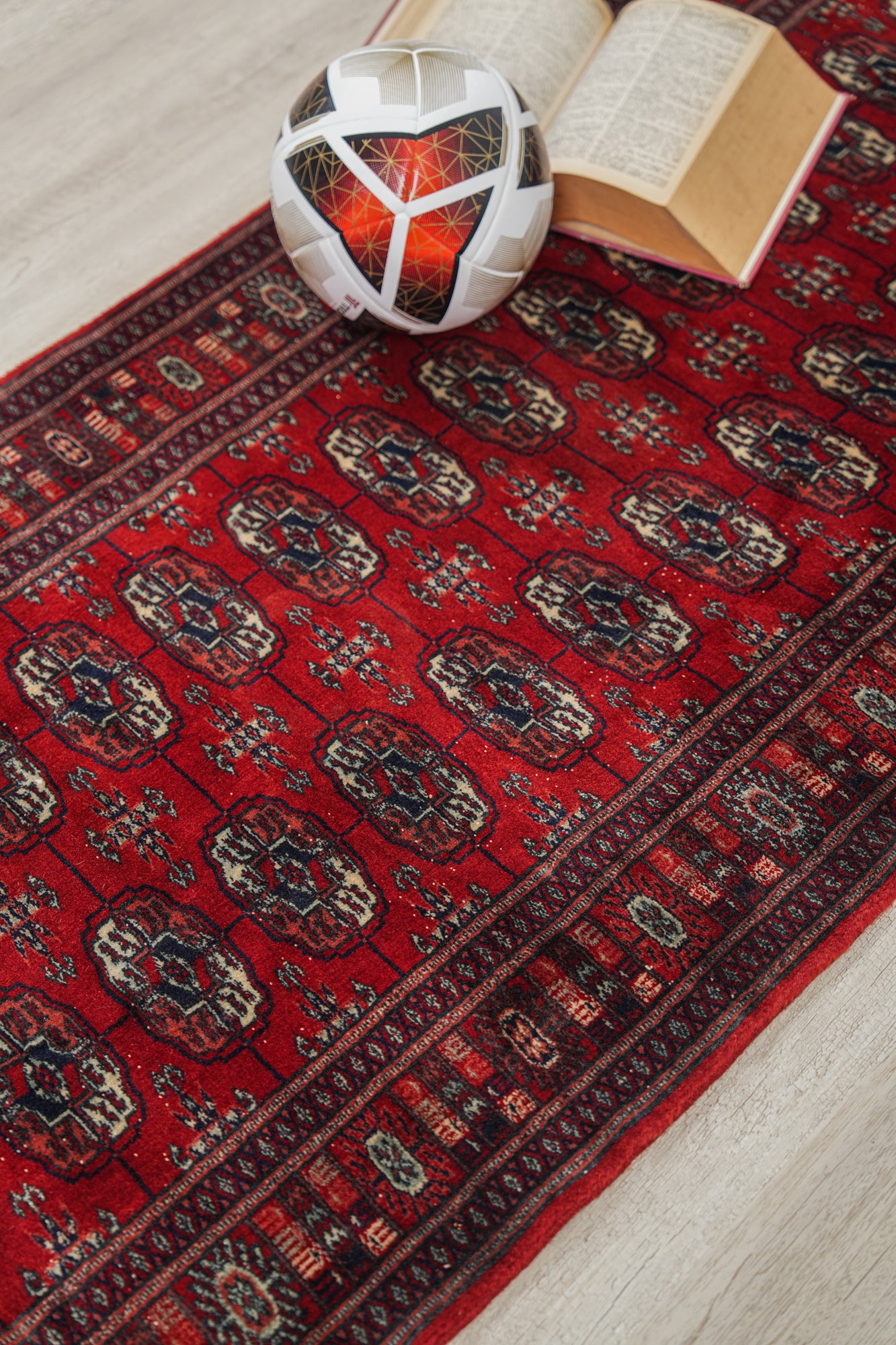 Vintage Pakistani Bokhara Hallway Rug 12'5" x 2'8"