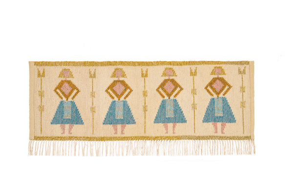 Vintage Scandinavian Tapestry 4'2" x 1'5"