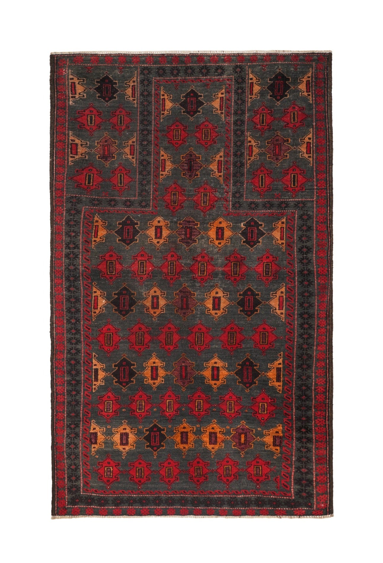 Vintage Baloch Prayer Rug 4'5" x 2'7"