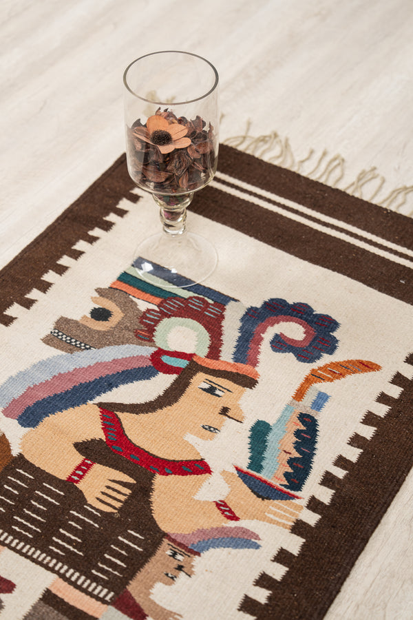 Vintage Aztec Tapestry 3'6" X 2'1"