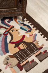 Vintage Aztec Tapestry 3'6" X 2'1"