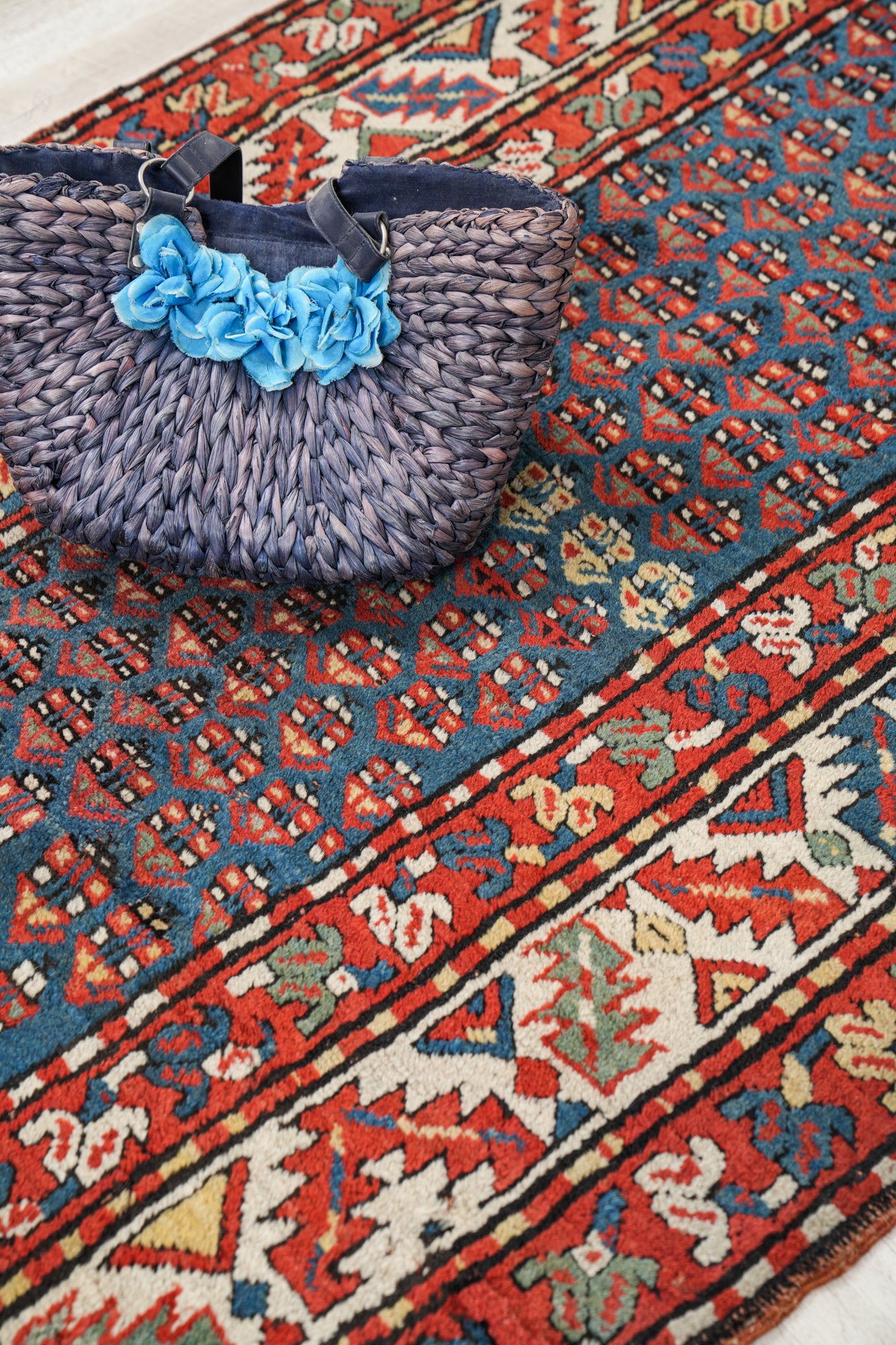 Antique Caucasian Kazak Rug 7'9" x 3'8"