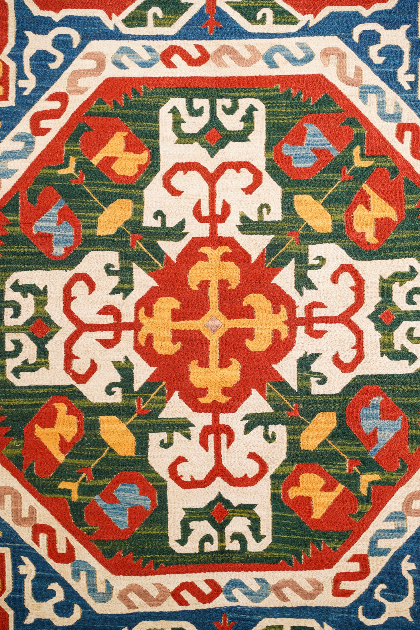 Vintage Dagestani Kaitag Silk Embroidery 2'5" x 2'3"