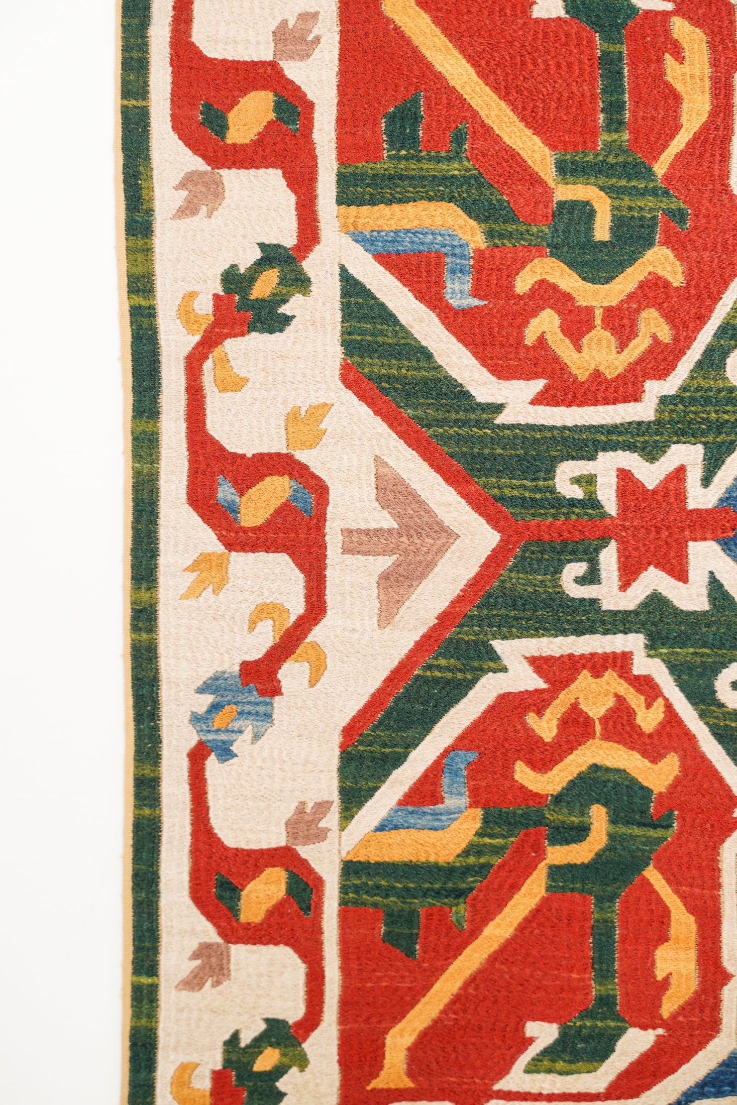 Vintage Dagestani Kaitag Silk Embroidery 2'5" x 2'3"