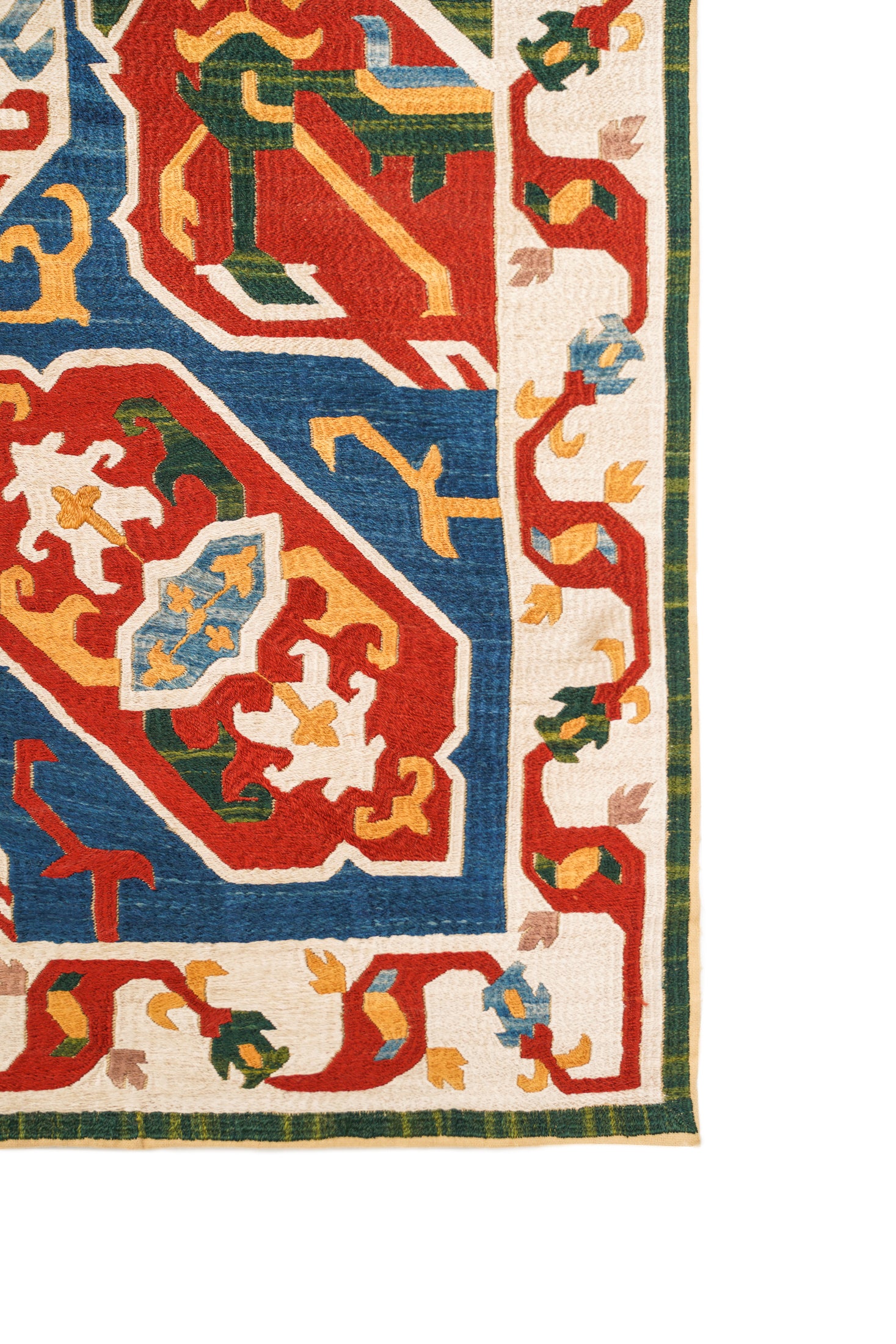 Vintage Dagestani Kaitag Silk Embroidery 2'5" x 2'3"